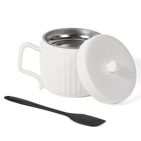 Lunavita bote frontal mostrando tapa y asa para almacenamiento seguro