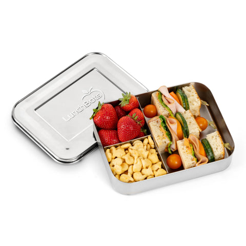 LunchBots Large Trio, diseño de triple sección para mantener comidas separadas con estilo.