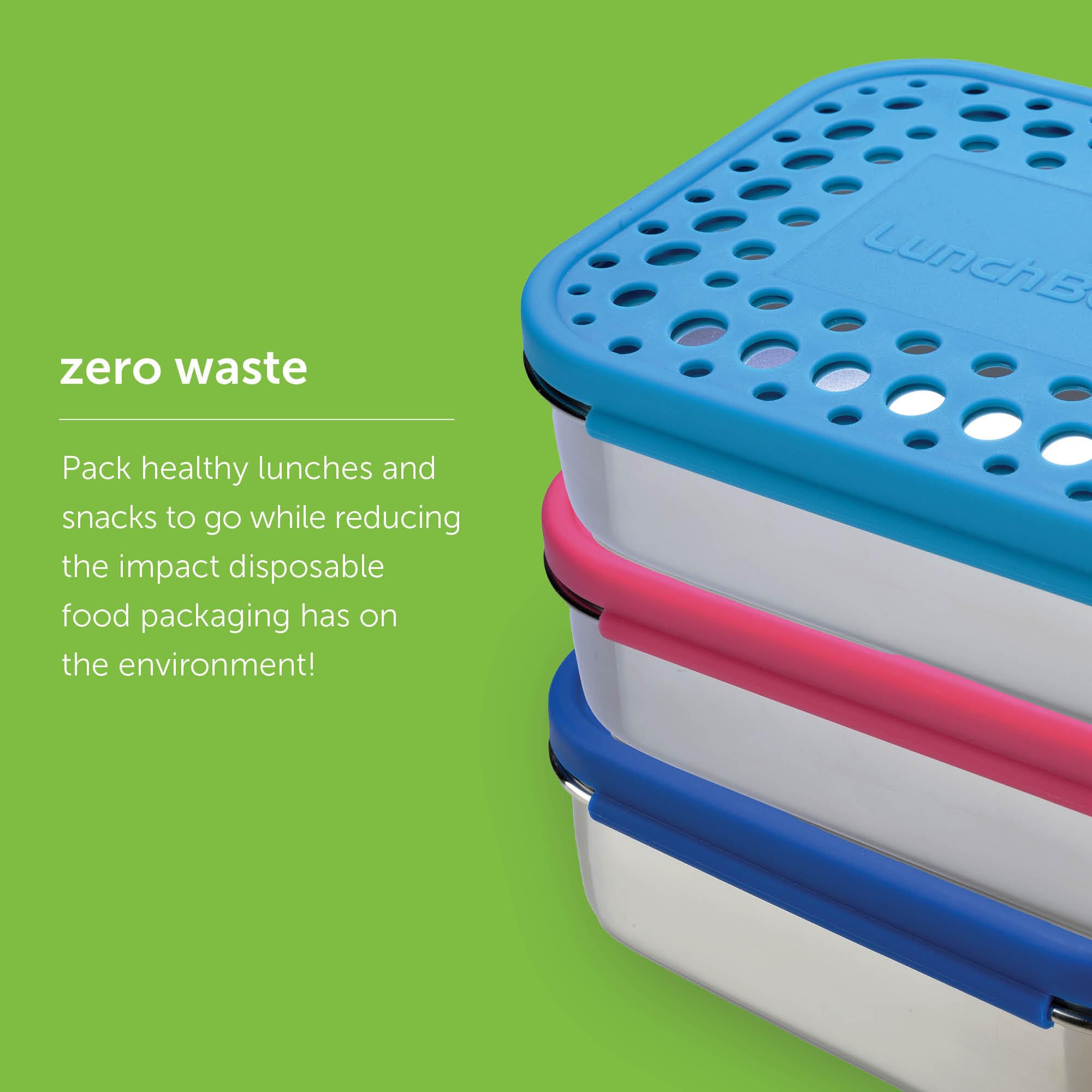 LunchBots Large Trio, diseño portátil para vida activa y movilidad diaria.