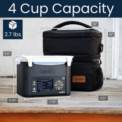 LunchEAZE Pro contenedor de 4 tazas para porciones abundantes o compartir.