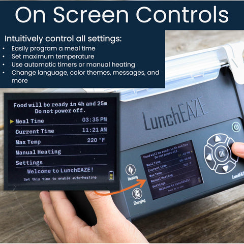 LunchEAZE Pro interfaz bilingüe en español e inglés para facilidad de uso.