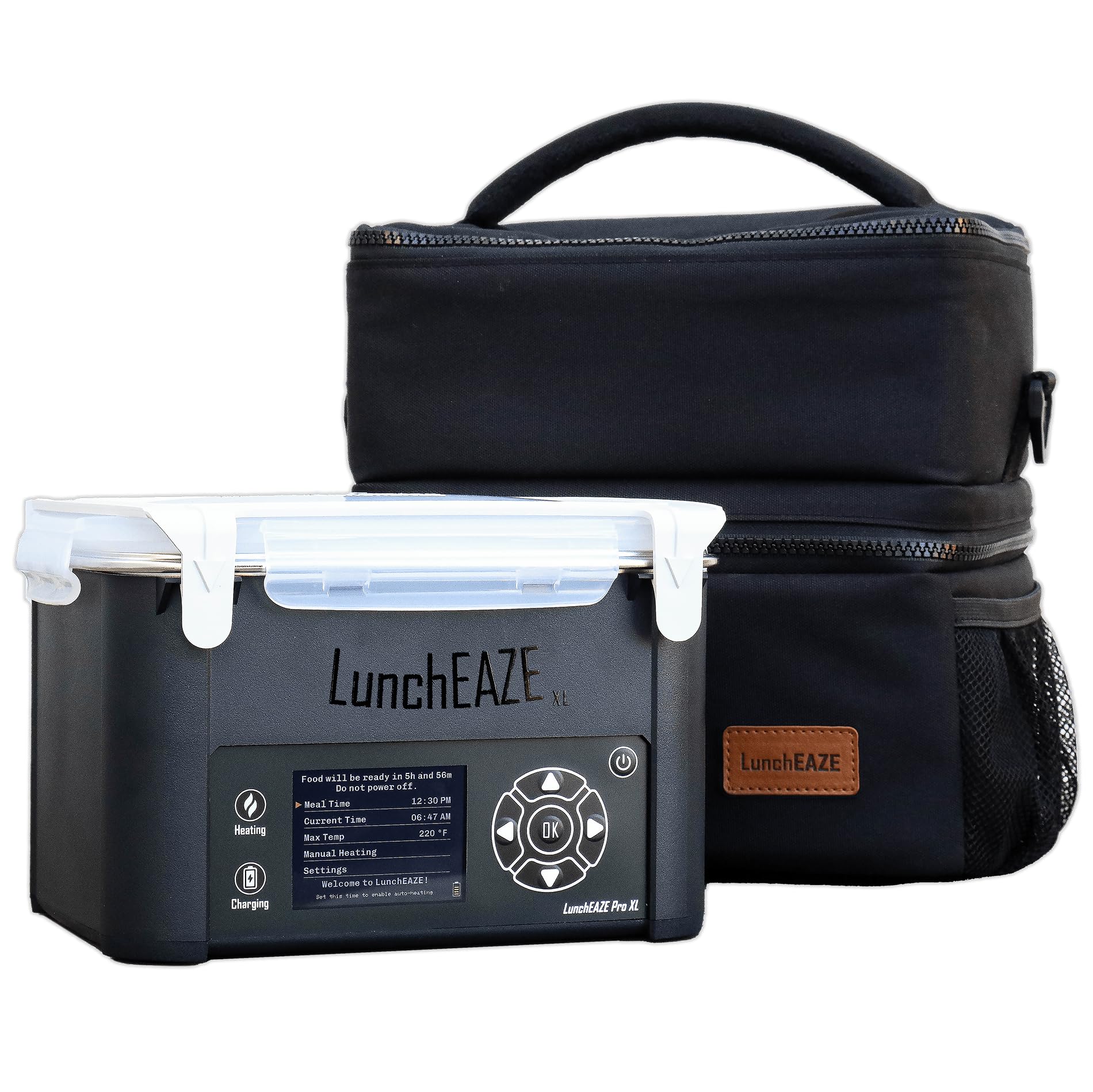 LunchEAZE XL, fiambrera inalambrica, calienta comidas sin cables para mayor libertad.