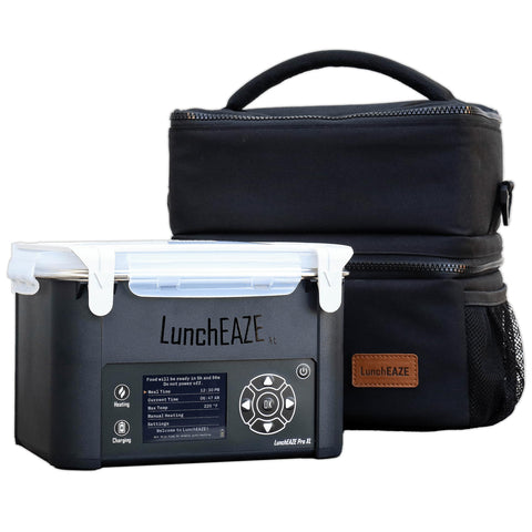 LunchEAZE XL, fiambrera inalambrica, calienta comidas sin cables para mayor libertad.