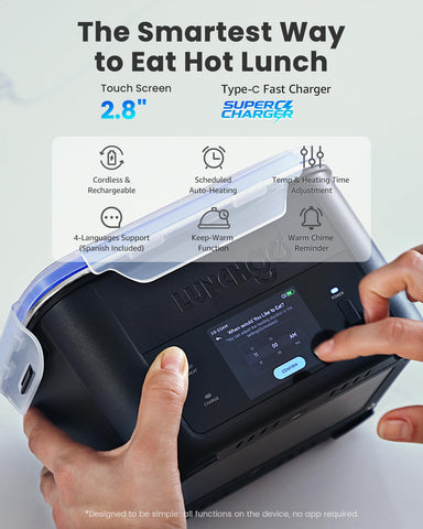 LUNCHGO G1-Standard muestra pantalla táctil 2.8 para programar calentamiento