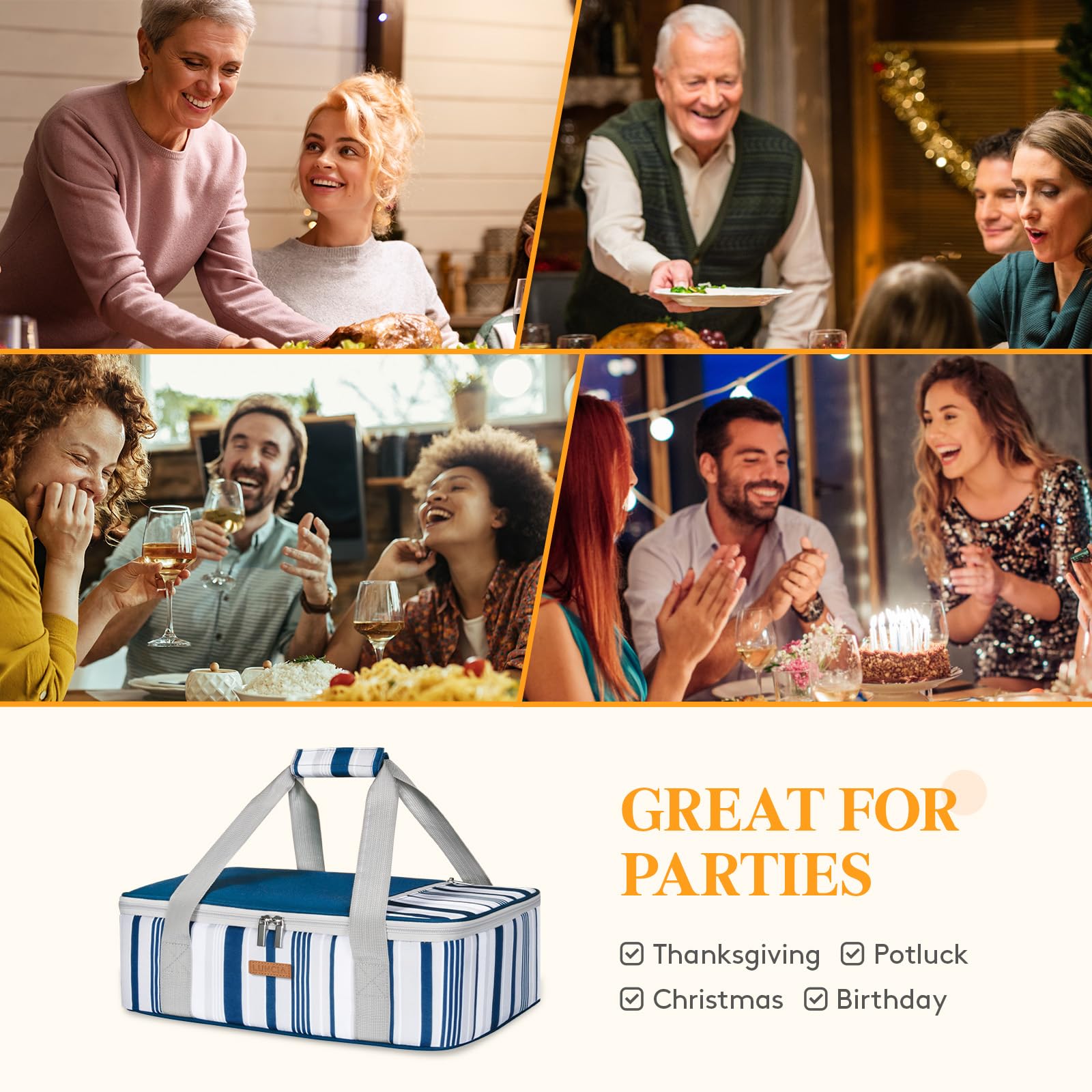 Perfecto para reuniones de comida compartida y picnic, con gran capacidad