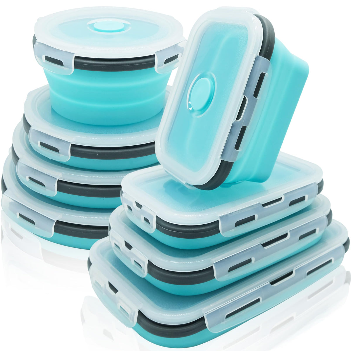 Lunememo envases silicona plegables para ahorro de espacio en casa y camping