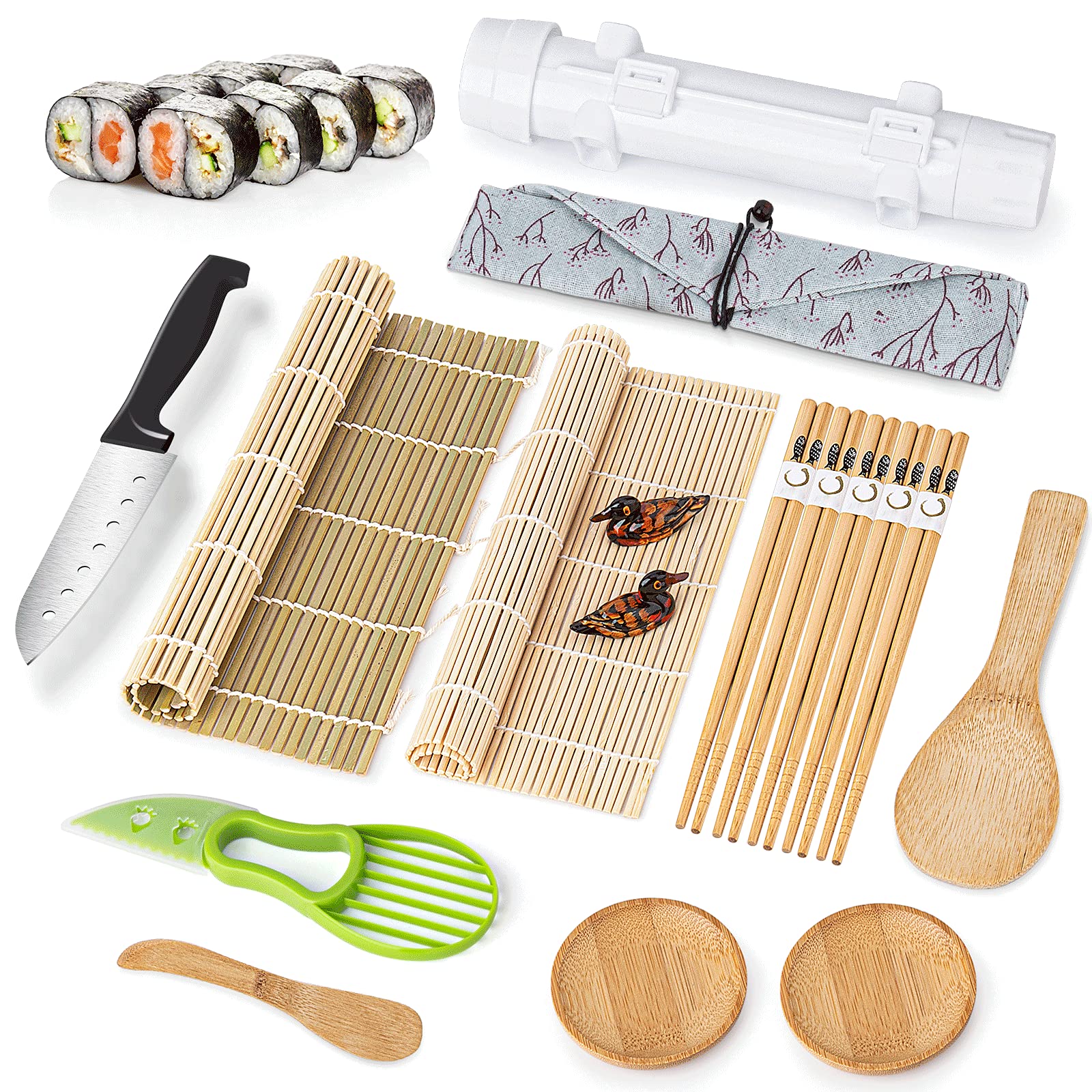 Luney kit-sushi-rodillo-bambu para enrollar sushi fácilmente en casa.