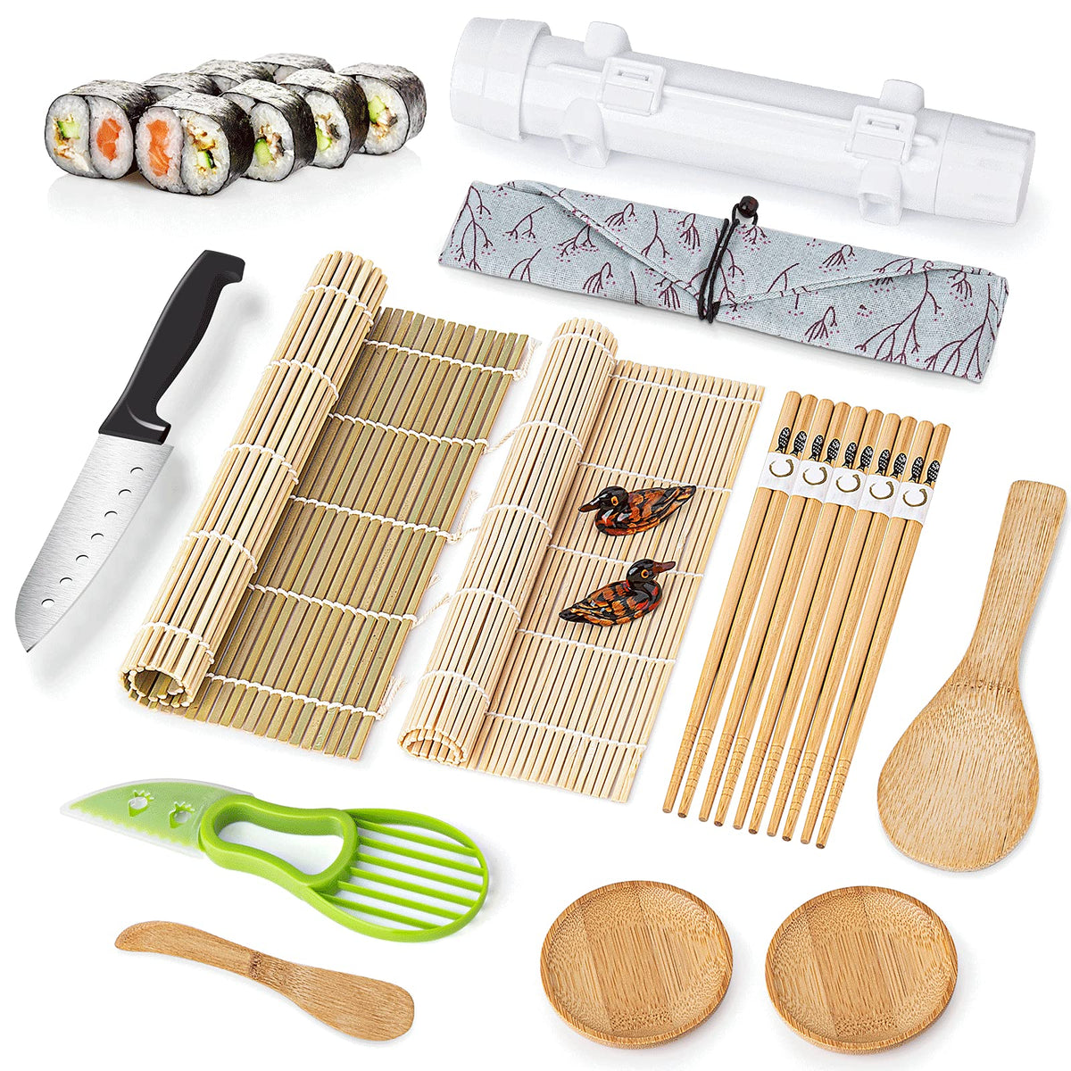 Luney kit-sushi-rodillo-bambu para enrollar sushi fácilmente en casa.