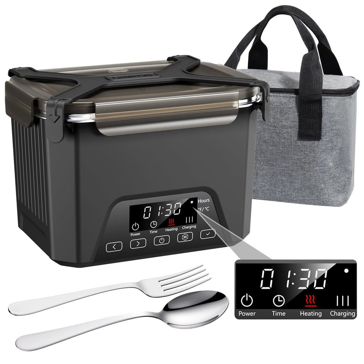 La Lunheat caja de almuerzo eléctrica sin cables, capacidad de 1,2 L, para llevar y calentar.