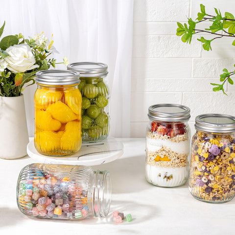 Set de 4 jarras LUODA MirthMood para canning, encurtidos y organización DIY.