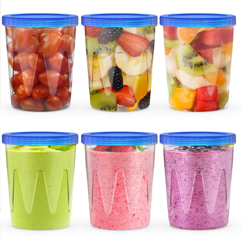 LUOFNI: juego de 6 contenedores de 32 oz con tapa y flecha de apertura.