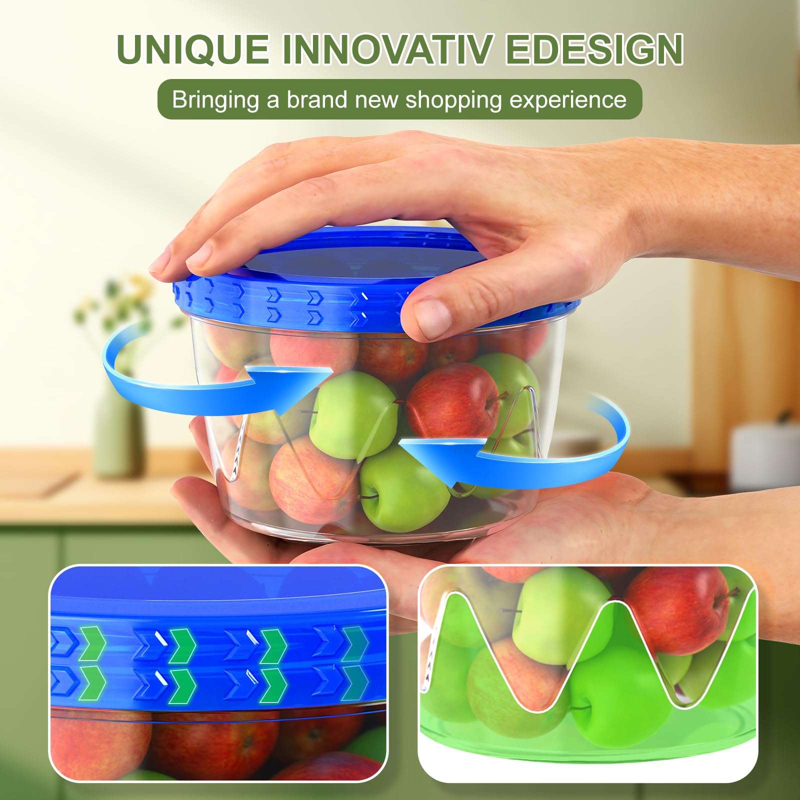 LUOFNI tapas con flecha y borde ergonómico para abrir sin esfuerzo