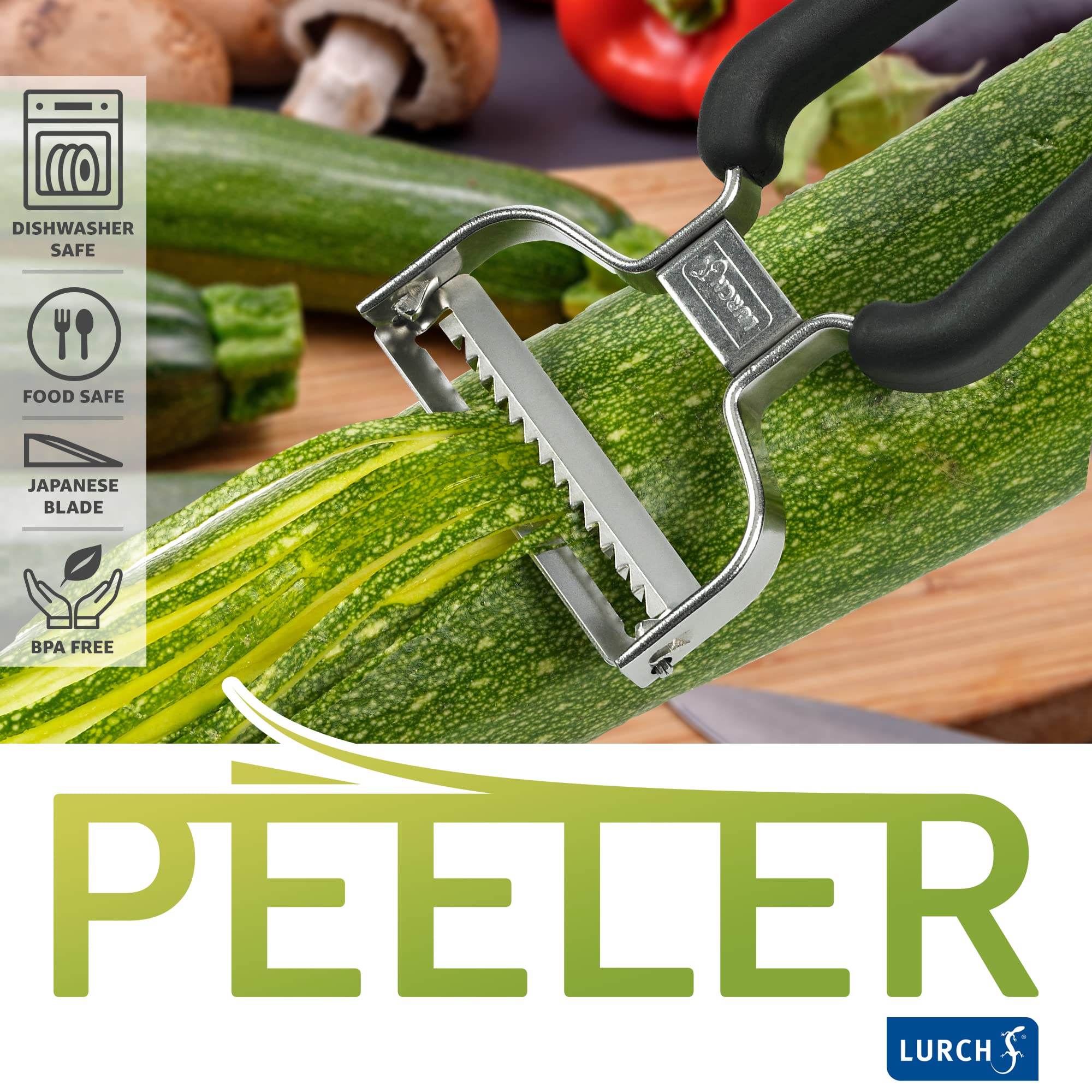 Pelador LURCH con mango ergonómico para un agarre estable.