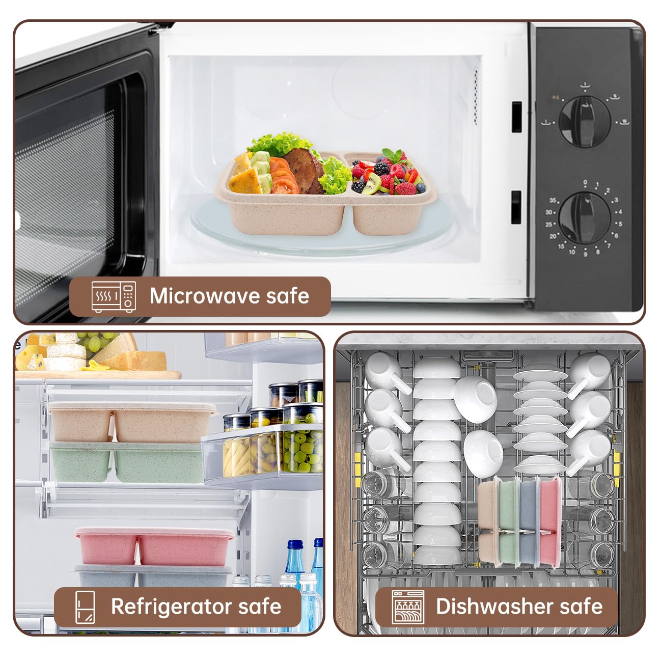 Luriseminger lonchera bento, apta para microondas y lavavajillas