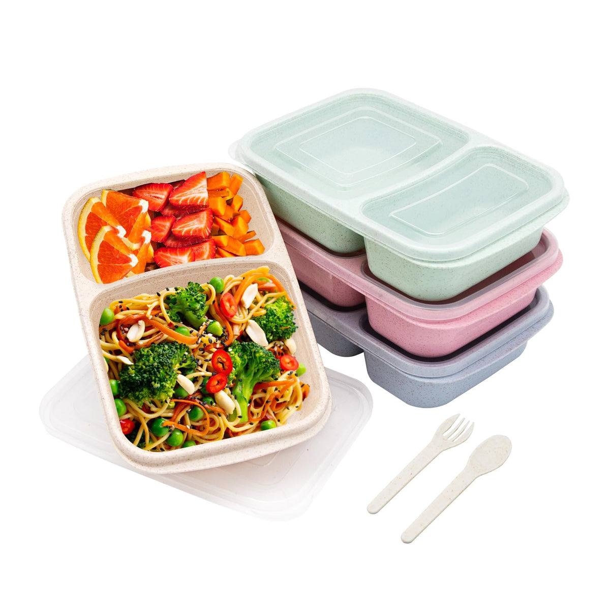 Luriseminger lonchera bento, dos compartimentos, ideal para comidas variadas en el trabajo