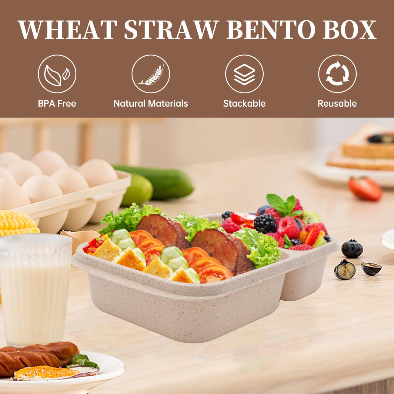 Luriseminger lonchera bento, tapa fácil de abrir para niños