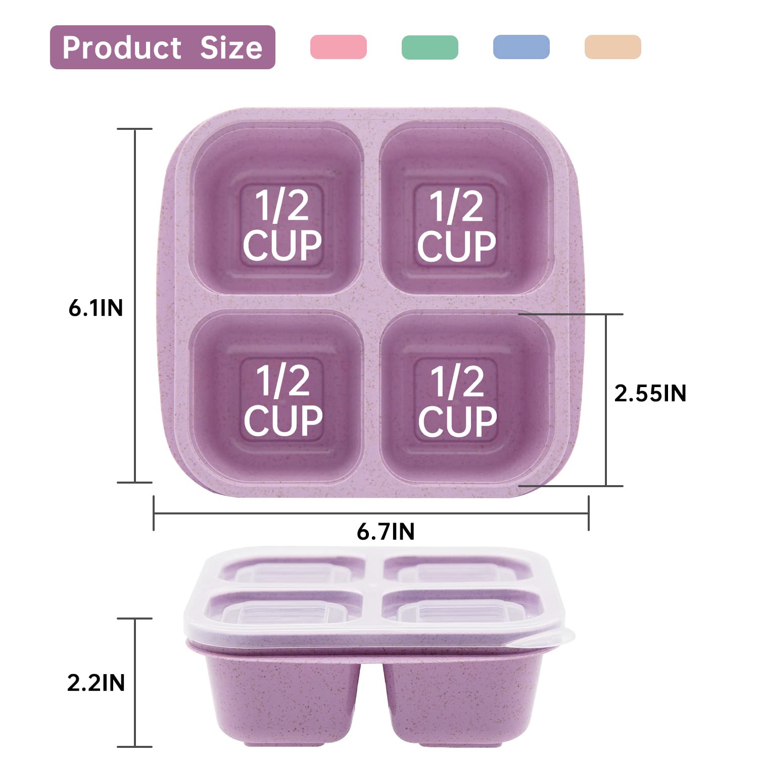 Luriseminger lunchbox 4 compartimentos para porciones equilibradas.