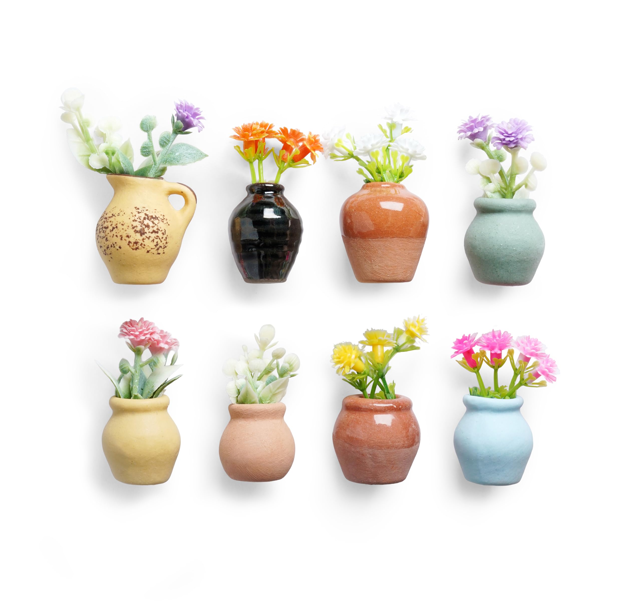 Imán Luroza con jarrón mini cerámico en frigorífico para decorar la cocina.