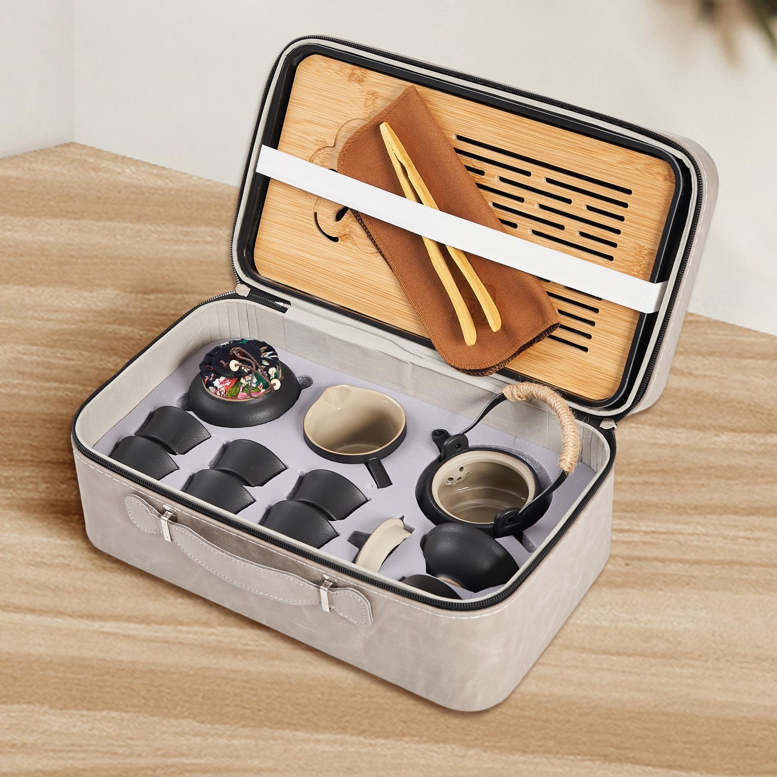 Tazas Gongfu de LURRIER, portátiles, perfectas para degustar té en casa o viaje.