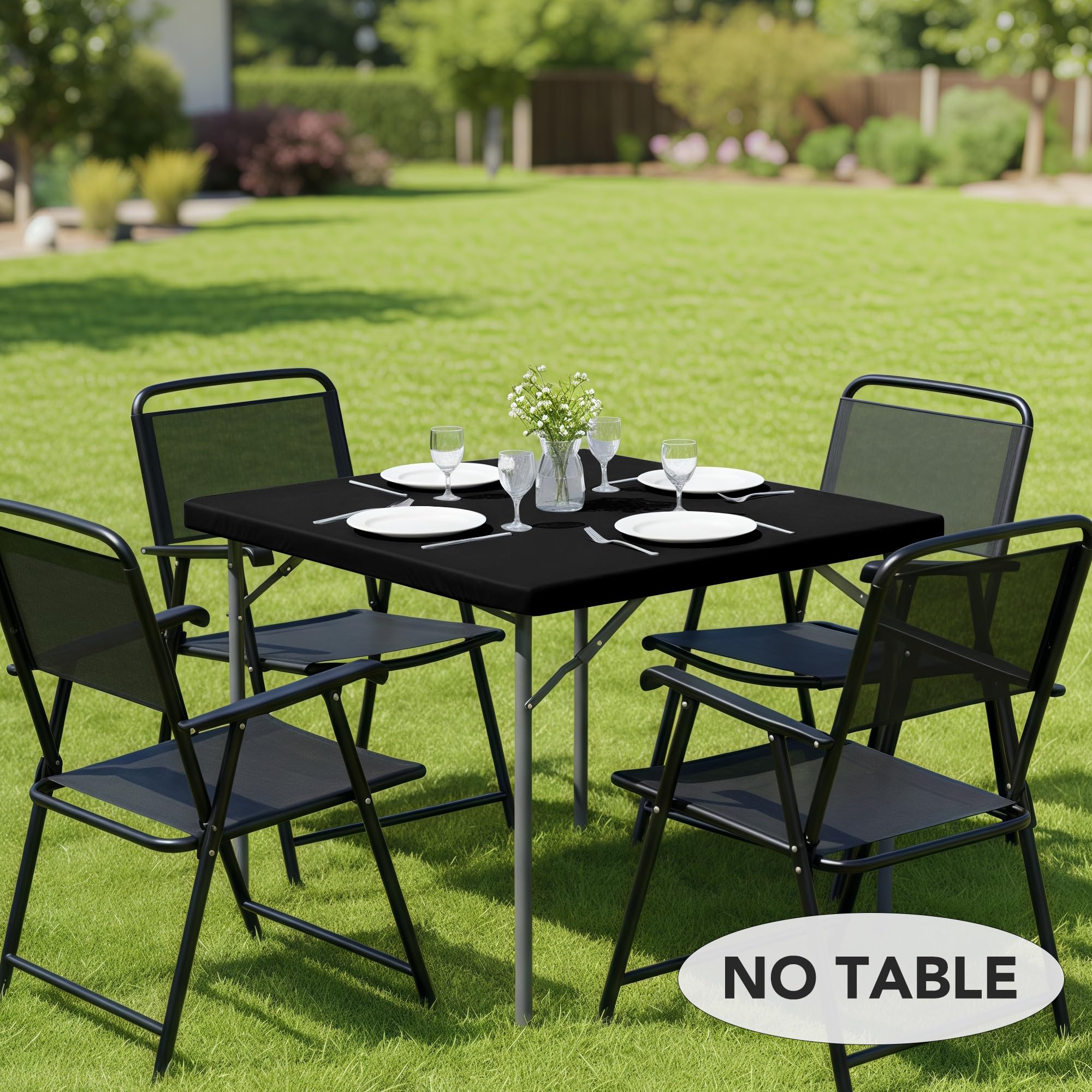 LUSHVIDA bordes elásticos, cubre con seguridad durante comidas al aire libre.