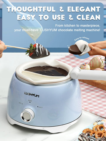 LUSHYUM Chocolate Melting Pot, capacidad de cuatro tazas para grandes lotes.