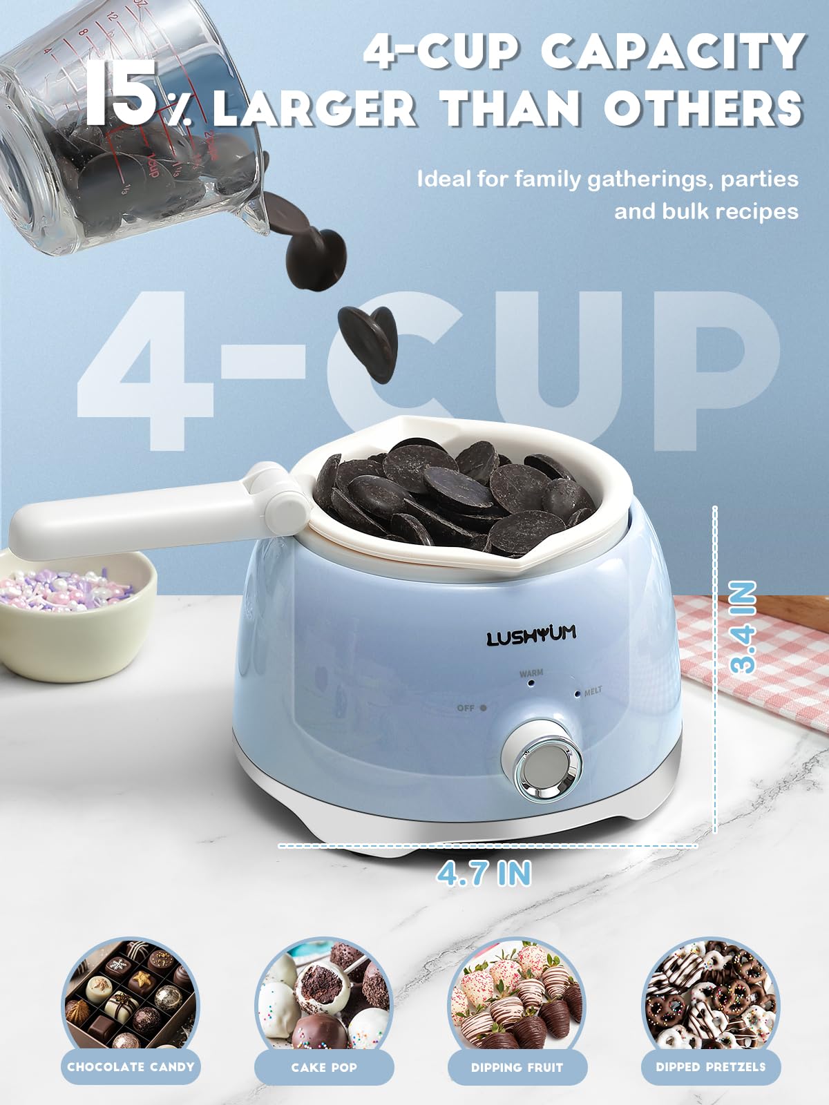 LUSHYUM: fácil limpieza tras derretir chocolate gracias a silicona.