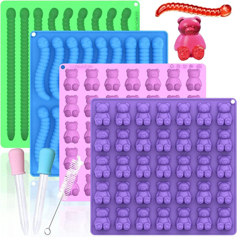 Molde LUSHYUM de silicona para osos grandes, desmolde suave para gominolas detalladas.