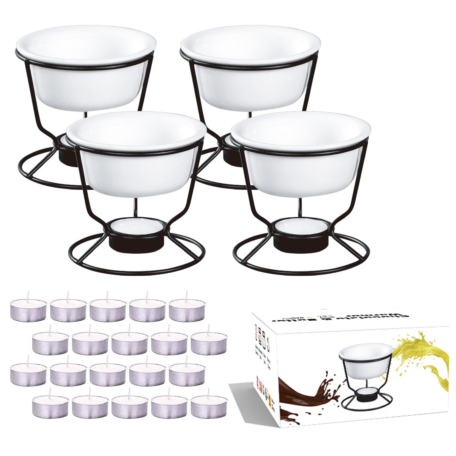 Luvan fondue cerámico 150 ml: conjunto para chocolate y queso, ideal para fondue familiar