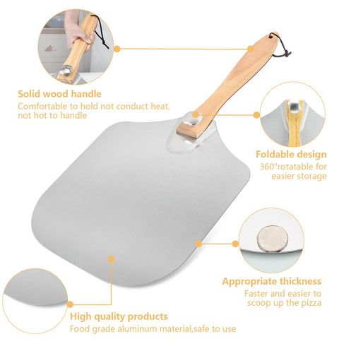 Pala Luvan con mango 360° para manejo seguro cerca del horno.