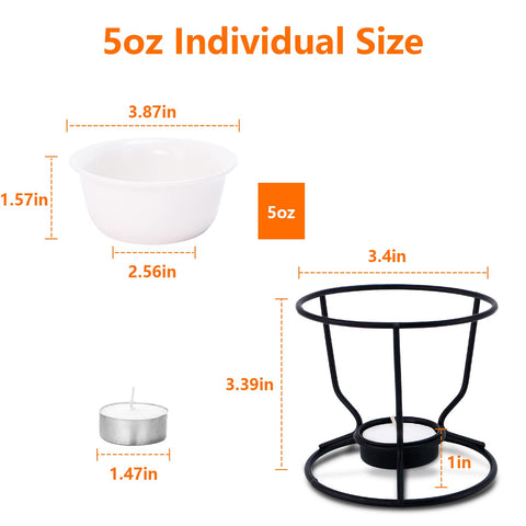 Luvan soporte metálico: estructura estable para tazones, ideal para servir fondue