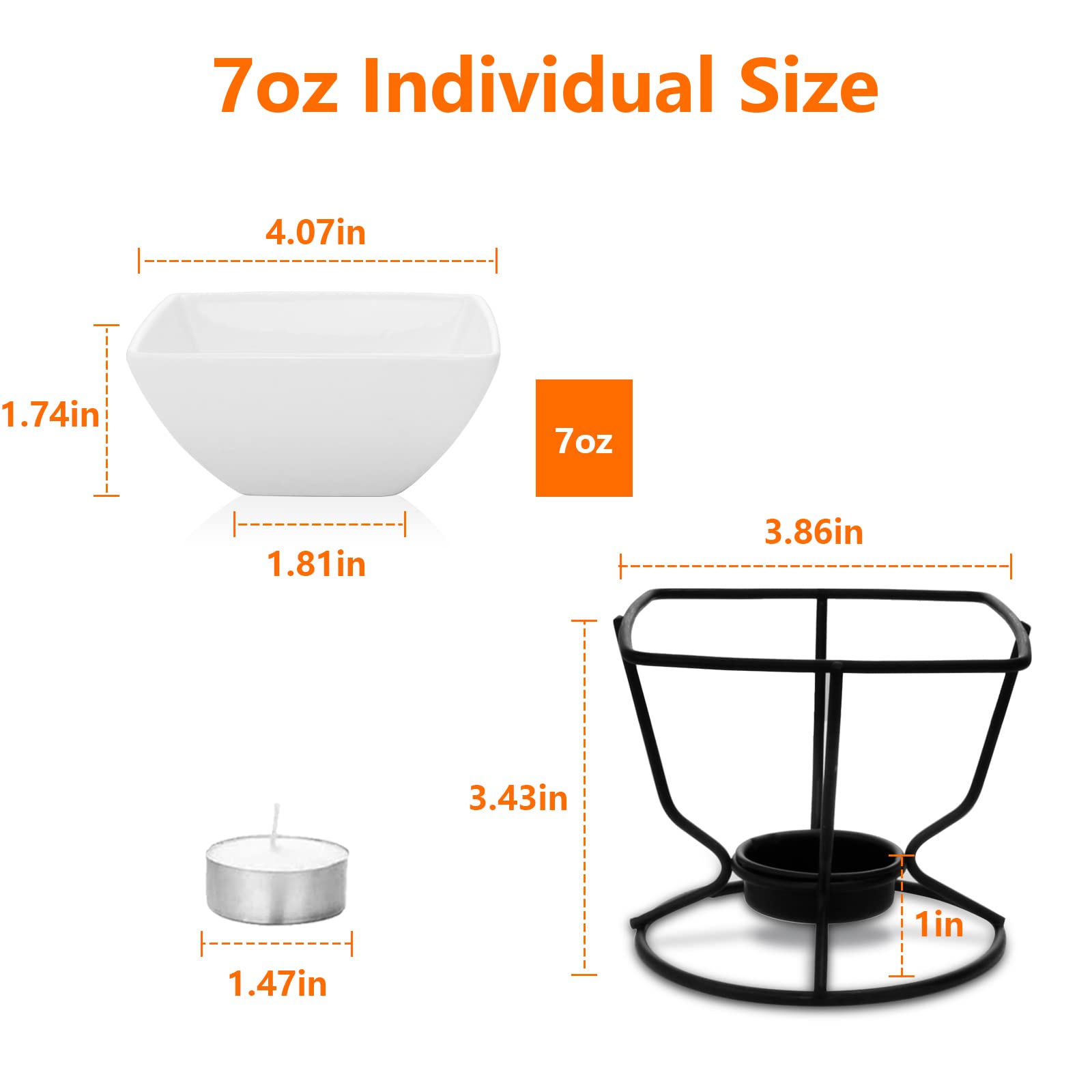 Luvan tazones cerámicos 7oz para dips, seguros y elegantes.