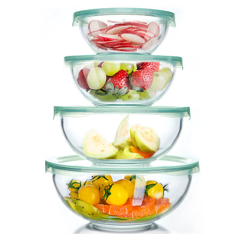 Tazón de vidrio Luvan de 0,95 L para ensalada, con tapa hermética