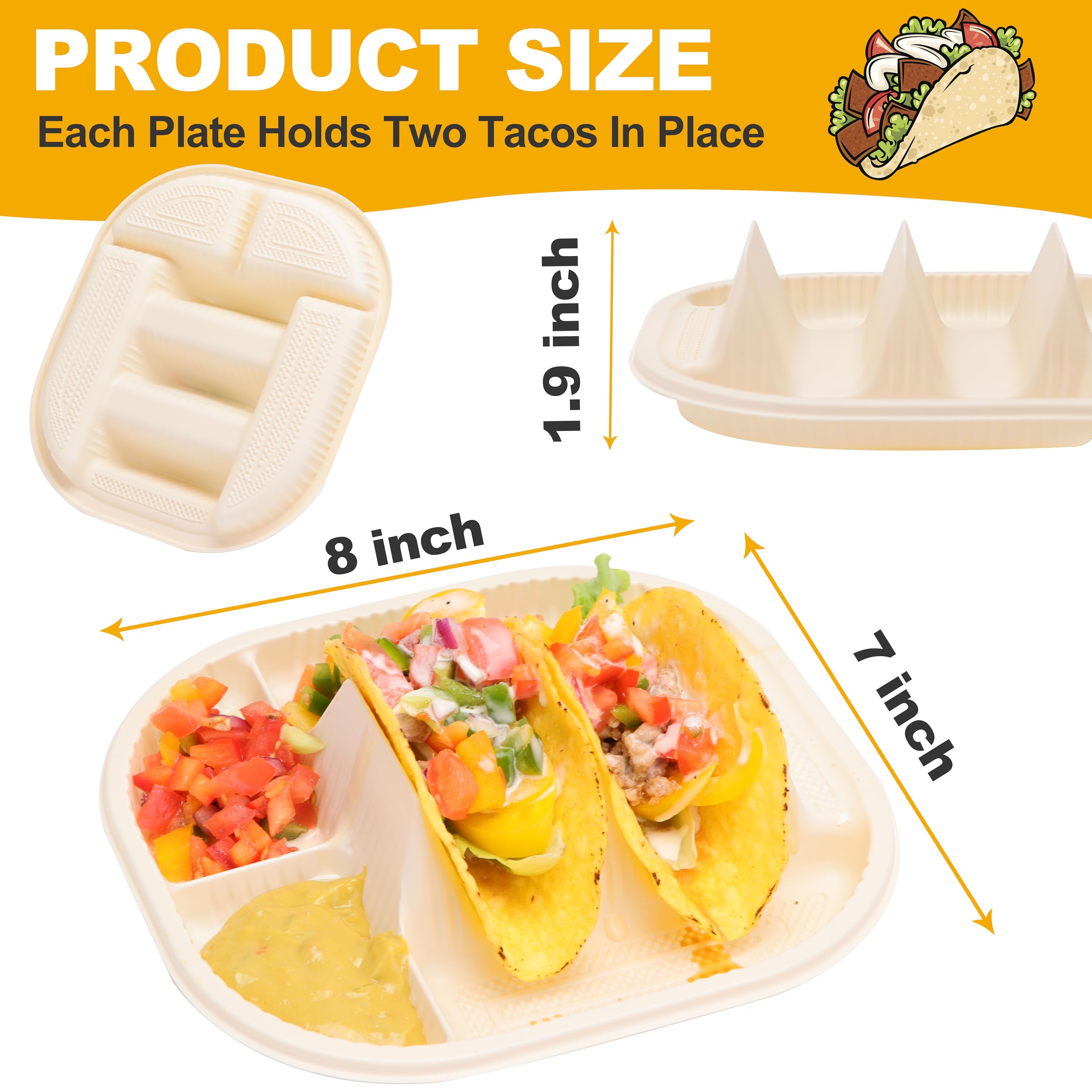 LUVCOSY porta-taco biodegradable de maiz para opción eco