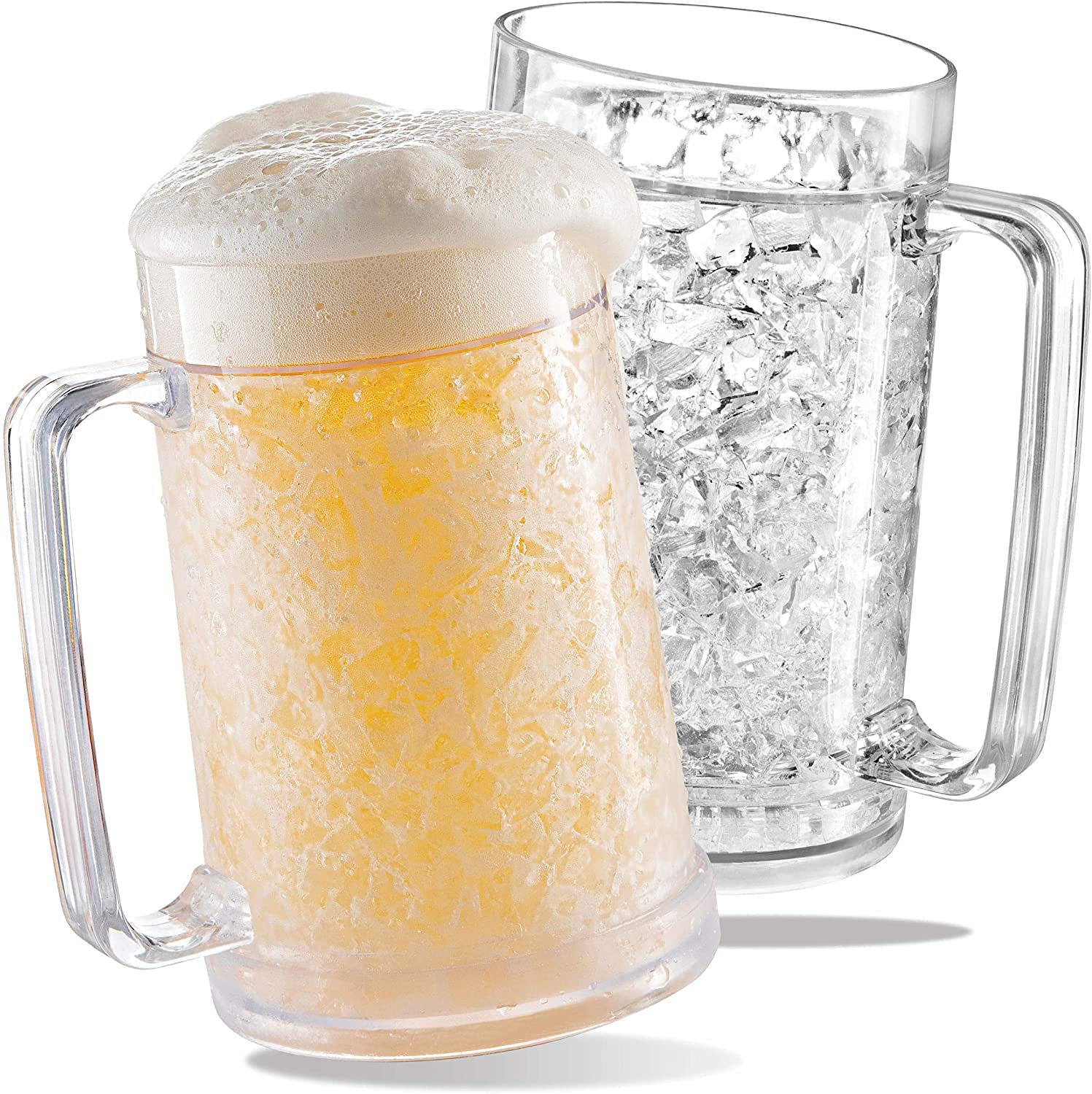 Luxail jarra cerveza congelador 16oz: set de dos para enfriar bebidas rápidamente.