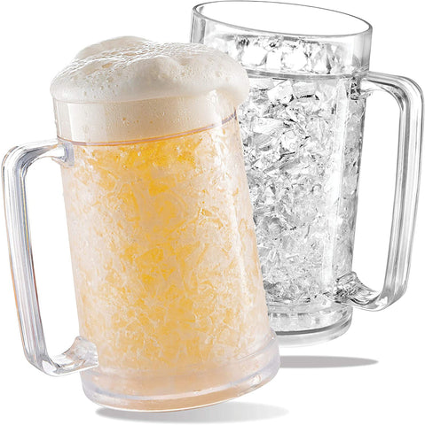 Luxail jarra cerveza congelador 16oz: set de dos para enfriar bebidas rápidamente.