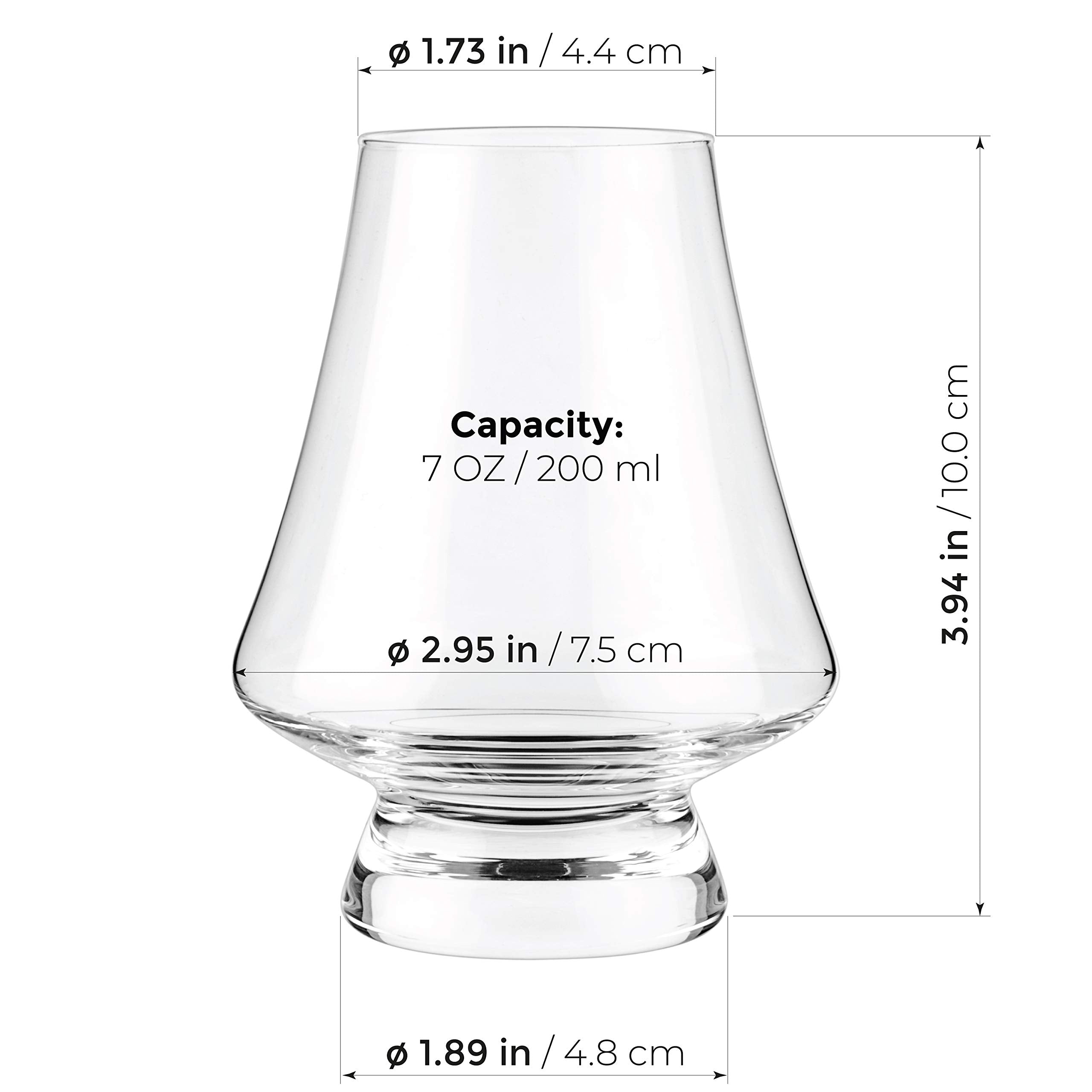 Copa Luxbe de cristal para whisky, cognac o brandy, uso versátil.