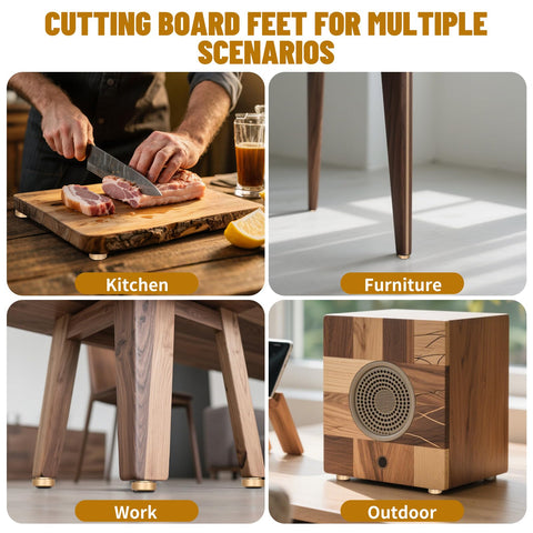 Kit de patas para muebles LuxDuo, acabado oro elegante.