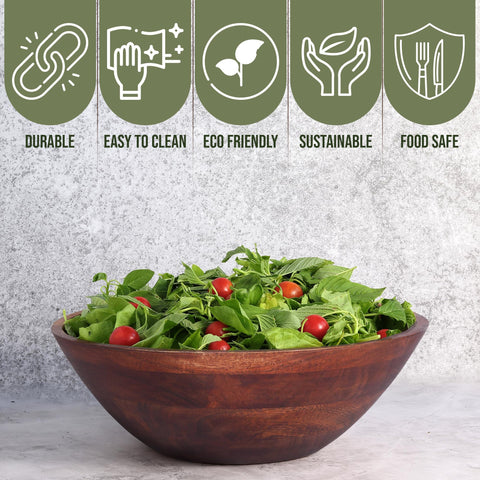 Cuidado y limpieza fáciles con Luxe Designs para esta ensaladera.