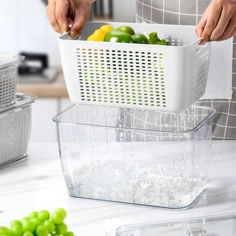 Cesta y colador extraíble de LUXEAR para lavar y escurrir frutas y verduras