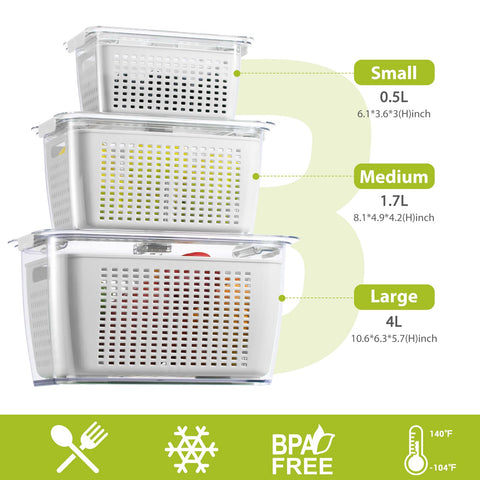 LUXEAR ventilación ajustable controla la humedad para mantener alimentos frescos