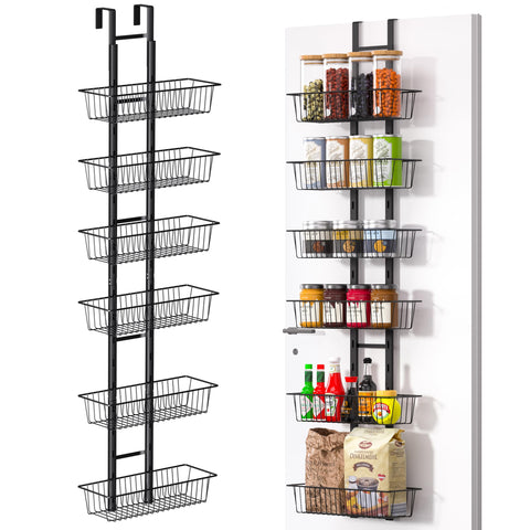 LUXEAR organizador-despensa-puerta con 6 bandejas ajustables para optimizar la cocina