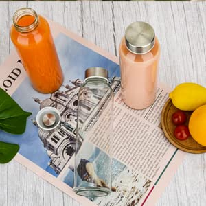 Luxfuel juego de 10 botellas de vidrio para almacenamiento de bebidas