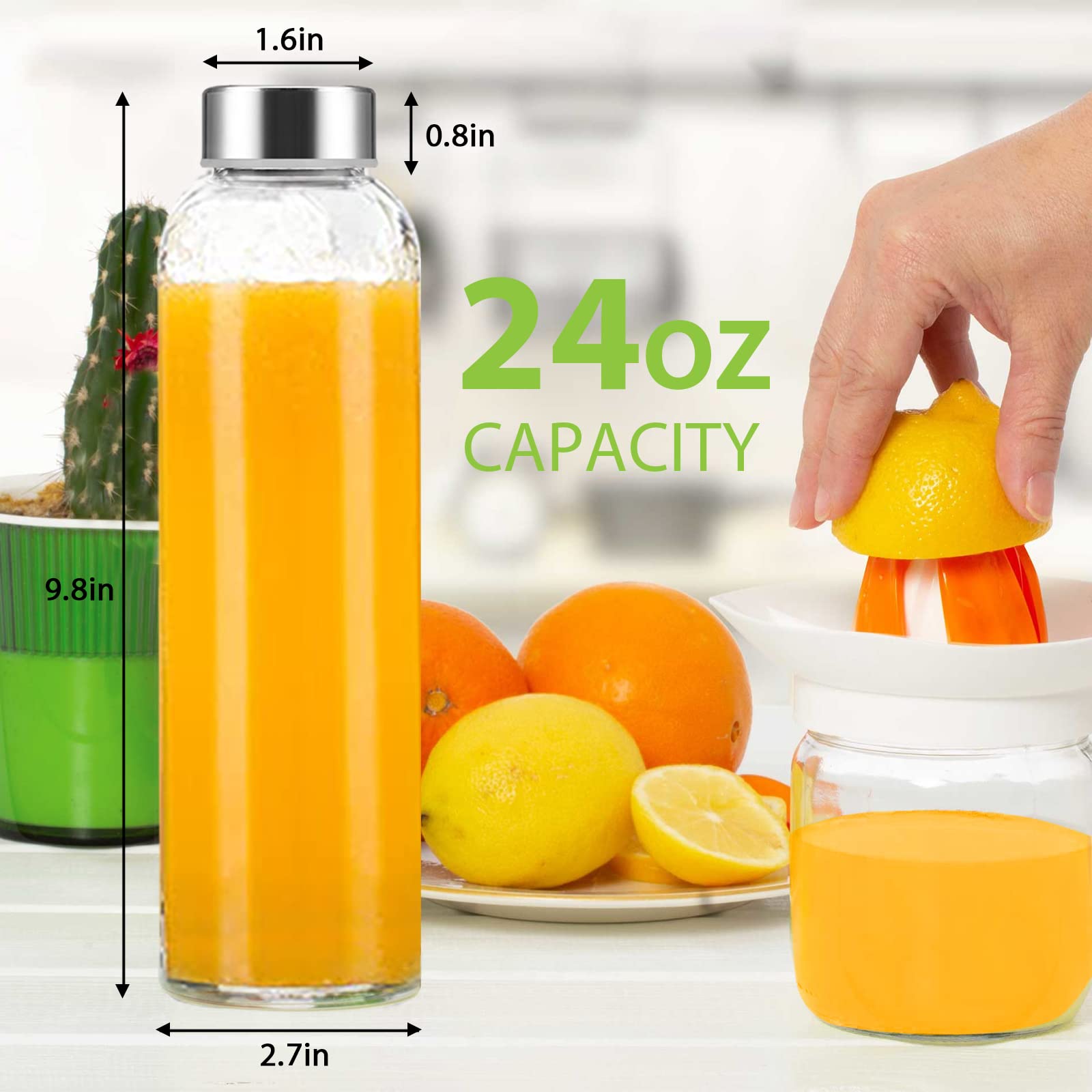Luxfuel botella de vidrio caben en porta vasos del coche para llevar
