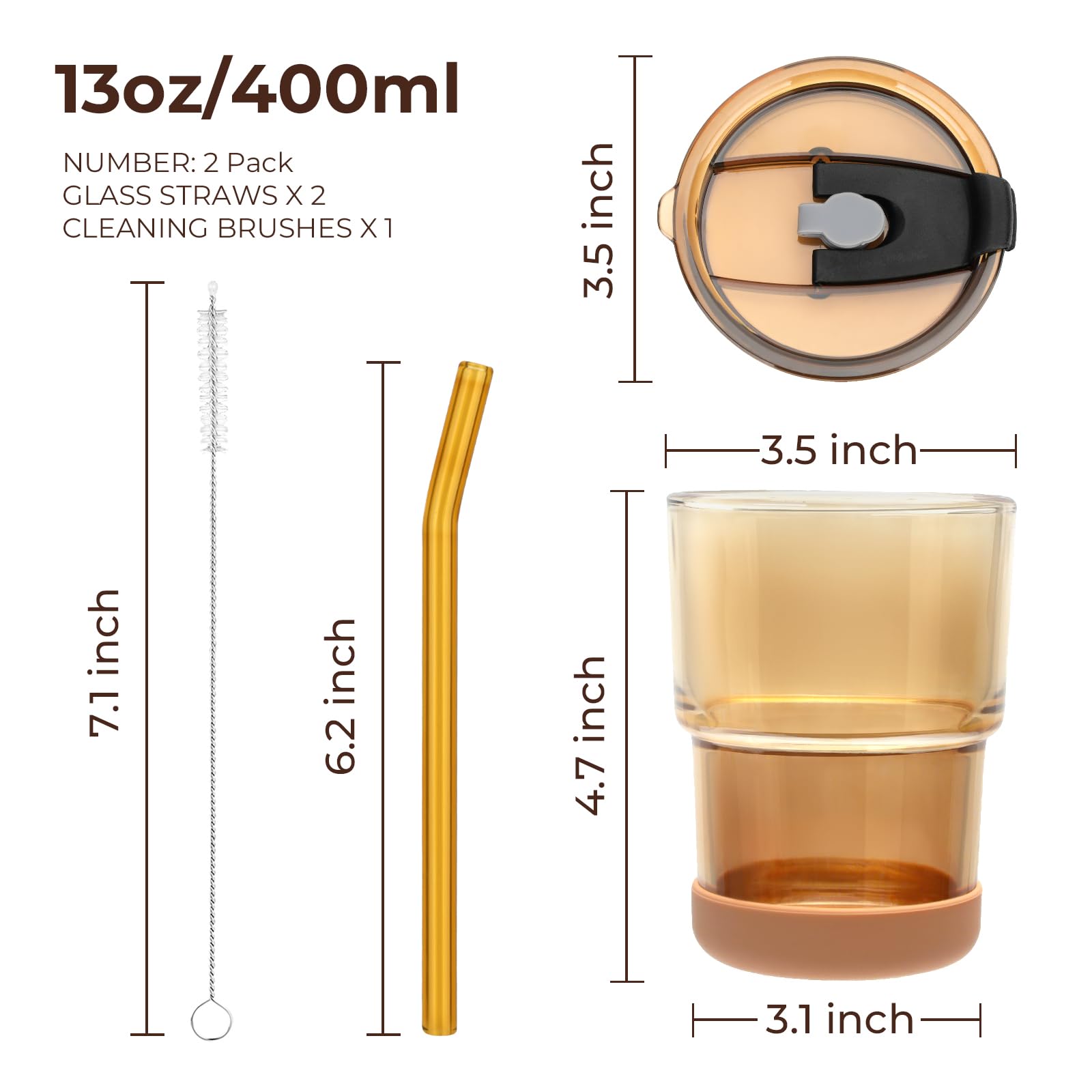 Luxgola uso diario para café frío, té frío y jugos con estilo ámbar.
