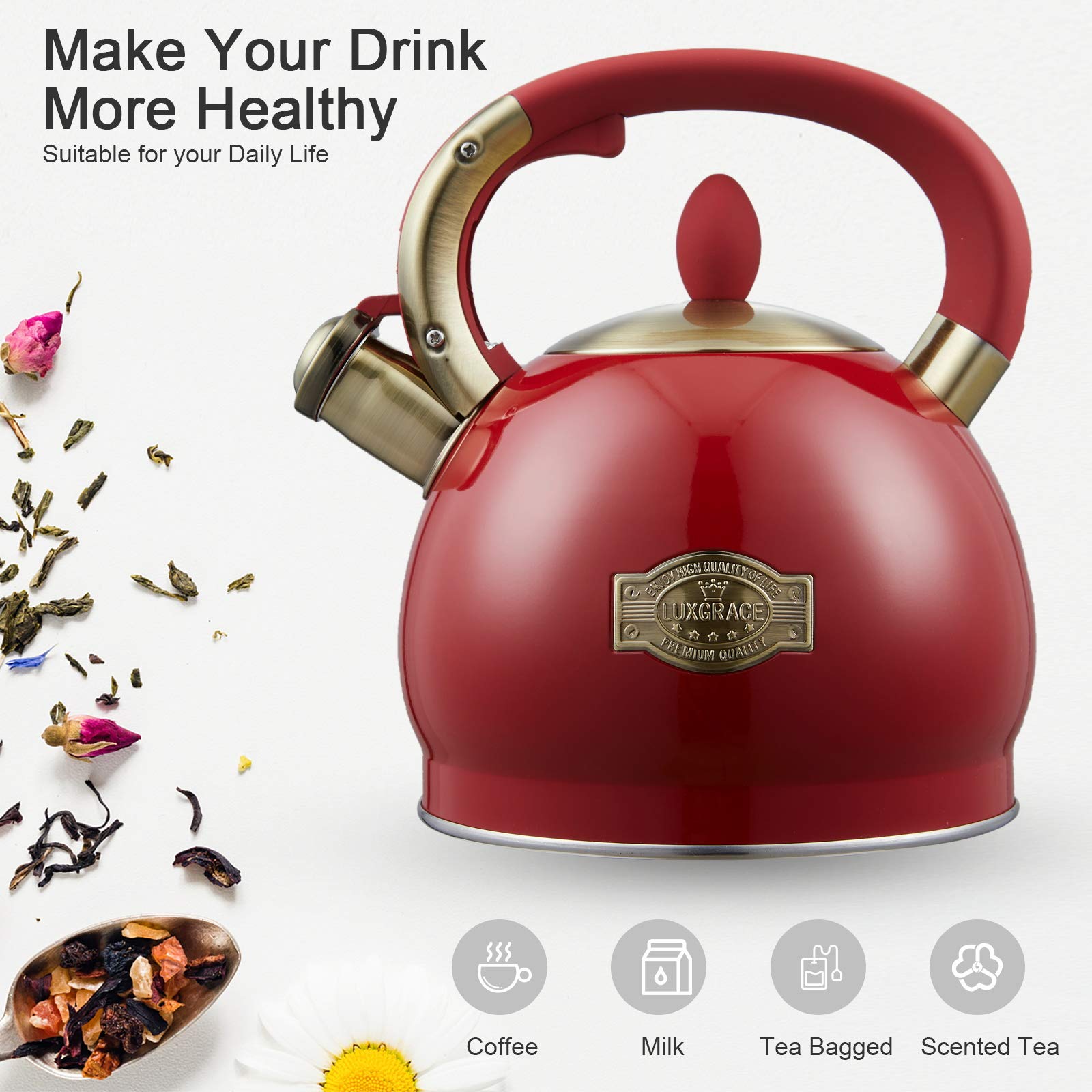 Hervidor LUXGRACE con tapa removible para rellenar fácilmente.