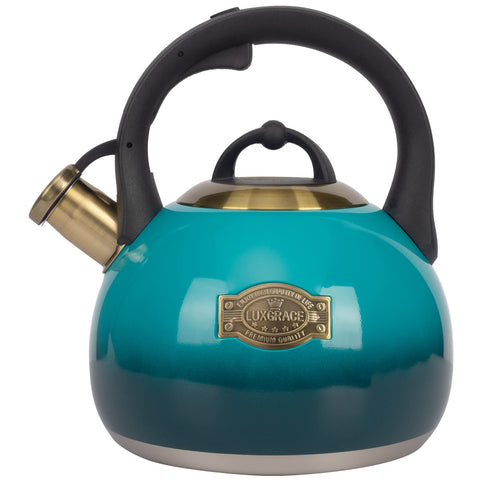LuxGrace hervidor de té para estufa, acero inoxidable, 2,9 L, calentamiento rápido