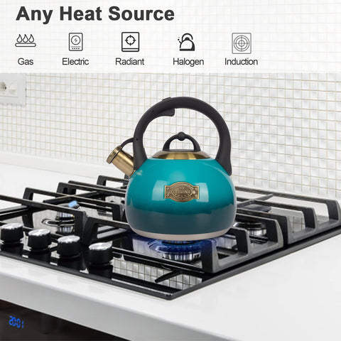 LuxGrace tetera de té para estufa, mango ergonómico facilita verter
