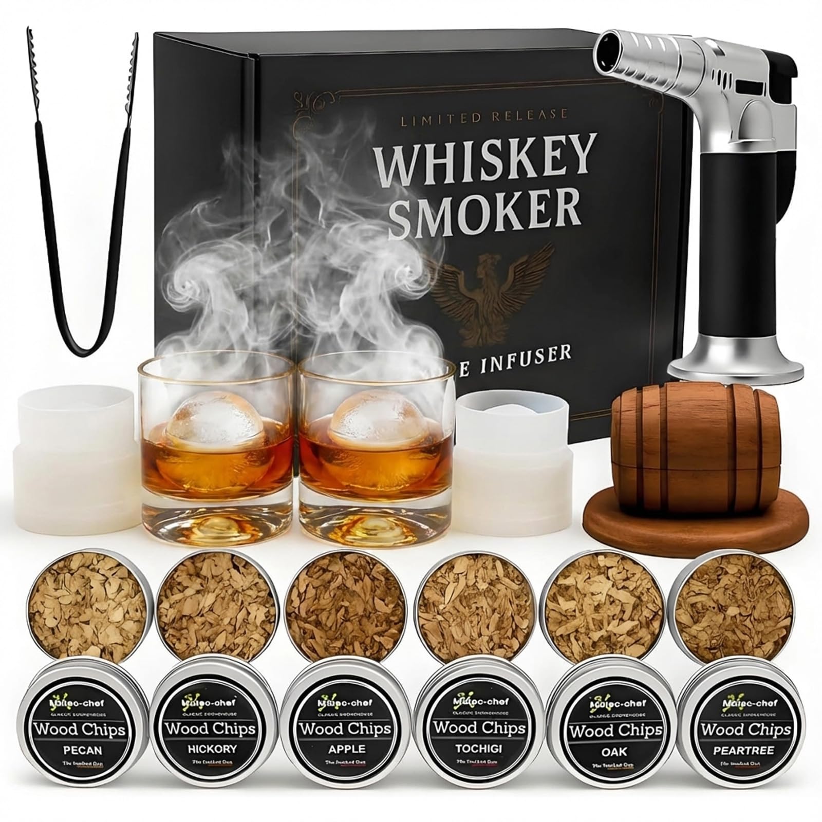 Luxice ahumador whisky tapa de roble: añade humo natural a tus tragos.