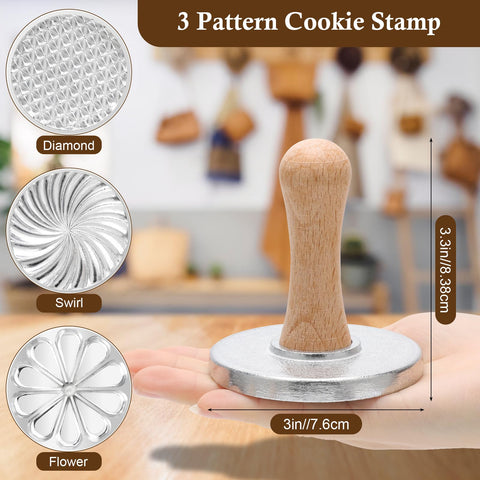 Luxiv mango de madera para repujado en galletas, diseño cómodo para manos.