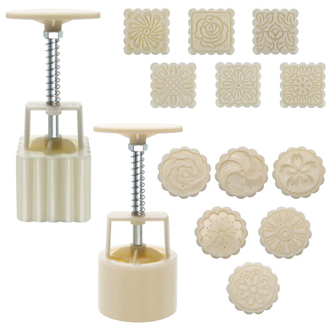 Luxiv Molde de pastel lunar 75g, conjunto completo de 12 patrones para presentaciones creativas.